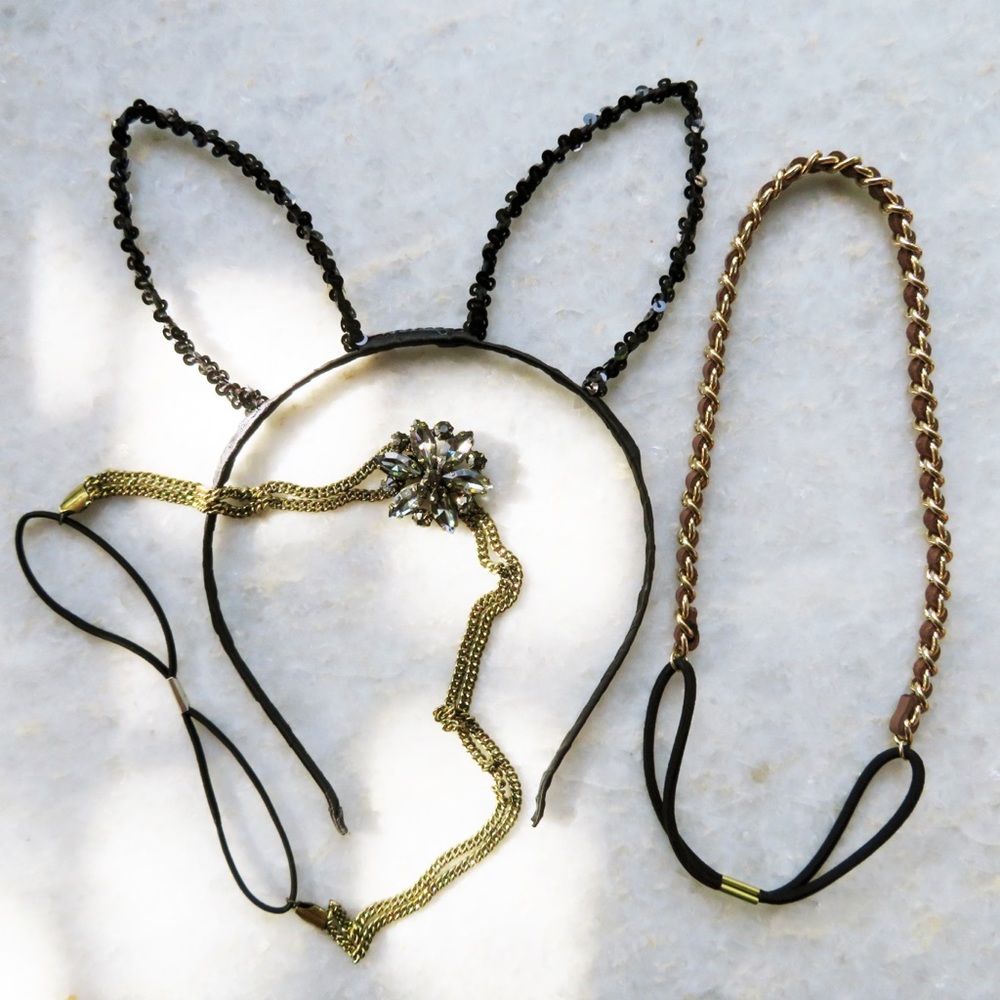 Leather Headband Headwrap Hairband Metal Gold - Picture 4 of 4